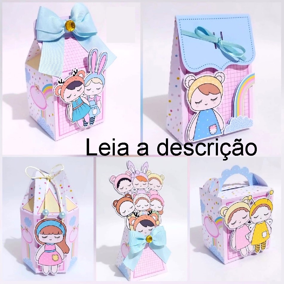 Kit PEGUE E MONTE METOO DOOLS 1 | Lembrancinhas caixinhas personalizadas | festa Aniversário | Com ou Sem Aplique