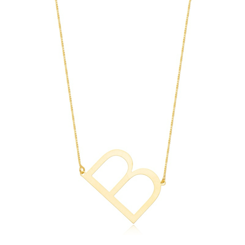 Colar Monograma Liso Letra Inicial Feminina Banhada a Ouro 18k Ou Prata 924 em Oferta na Shopee