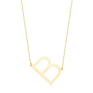 Colar Monograma Liso Letra Inicial Feminina Banhada a Ouro 18k Ou Prata 924 em Oferta na Shopee
