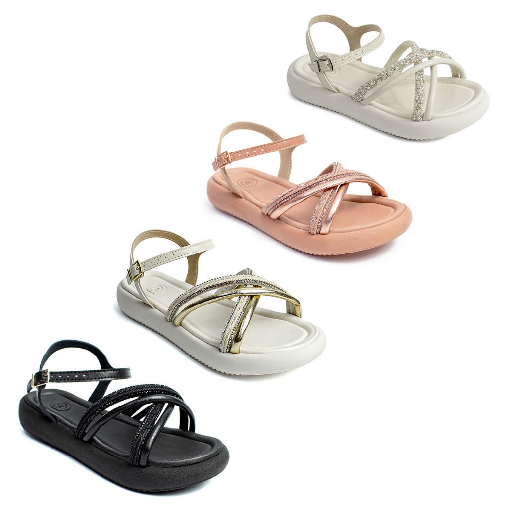 Sandália Molekinha Infantil Menina Strass Fivela 2359.102 - Baby & Kids Fashion