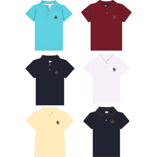 Kit Sortido 1, 2 ou 3 Camisas Polo Menino Infantil Masculino Bebê Estilo Casual Básico de Sair Branca Preta Azul Bordo em Oferta na Shopee