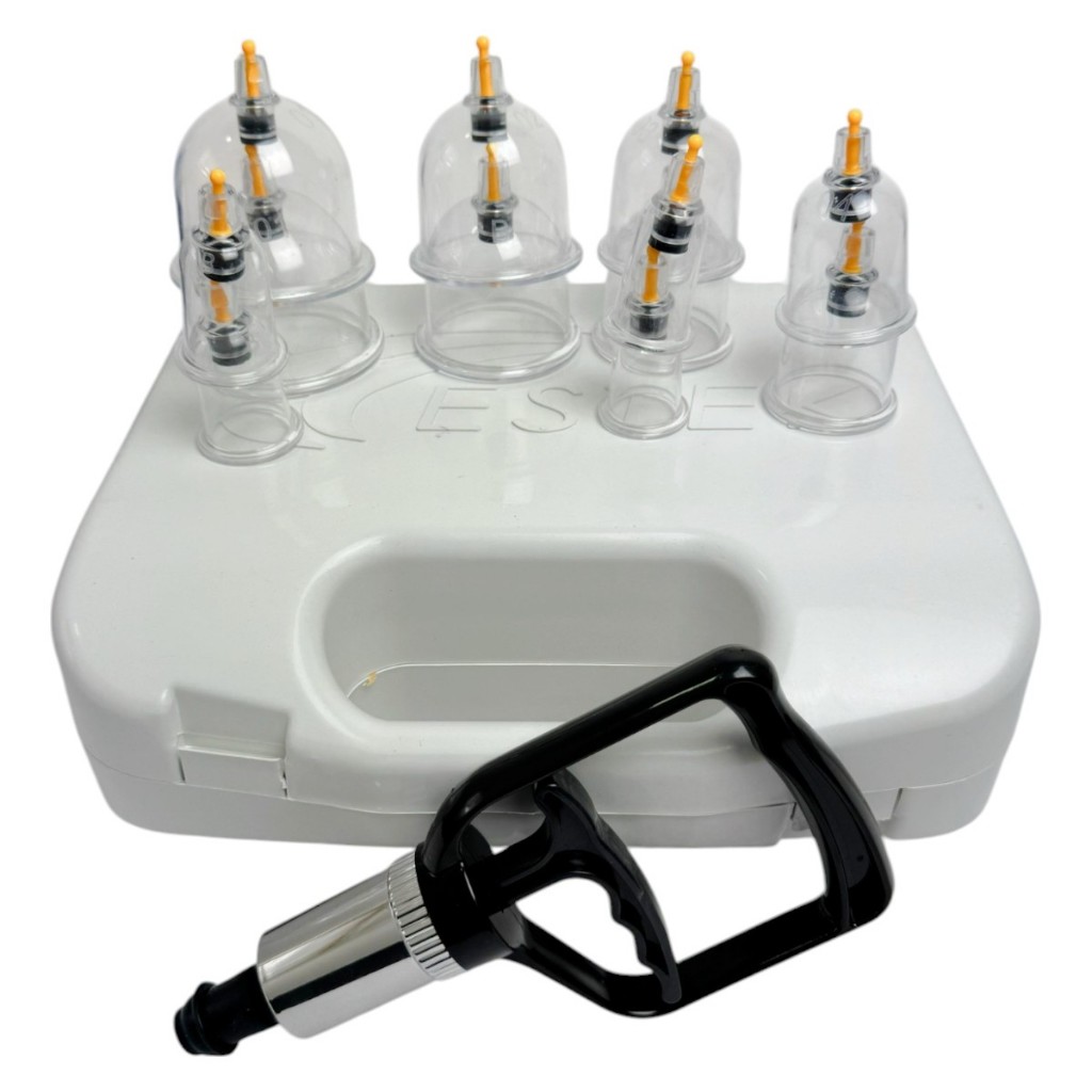 Kit 12 Ventosas Terapêuticas Ventosaterapia Massagem Vácuo Sucção + Aplicador Estética Estek