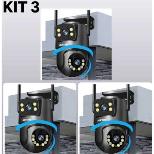 Kit Câmera De Segurança a Prova de água Lente Dupla APP ICSEE IP66 Camera IP WiFi 360