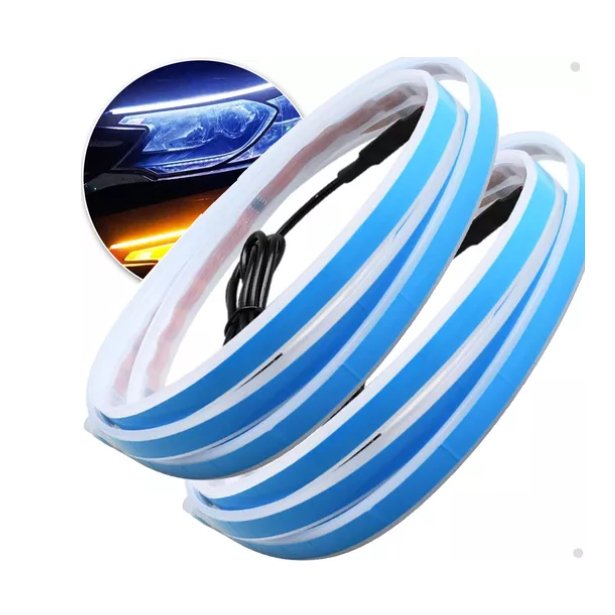 Fita Led DRL Automotiva Sequencial Seta - Lanterna 60cm e 30cm Par 12v