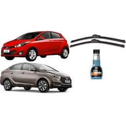 Par Paleta Palheta Silicone Limpador + Limpa Parabrisa Hyundai Hb20 2013 2014 2015 2016 2017 2018