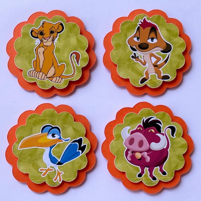 Aplique 3D Escalope Personalizado Rei Leão Lembrancinha para Festa Infantil Aniversário