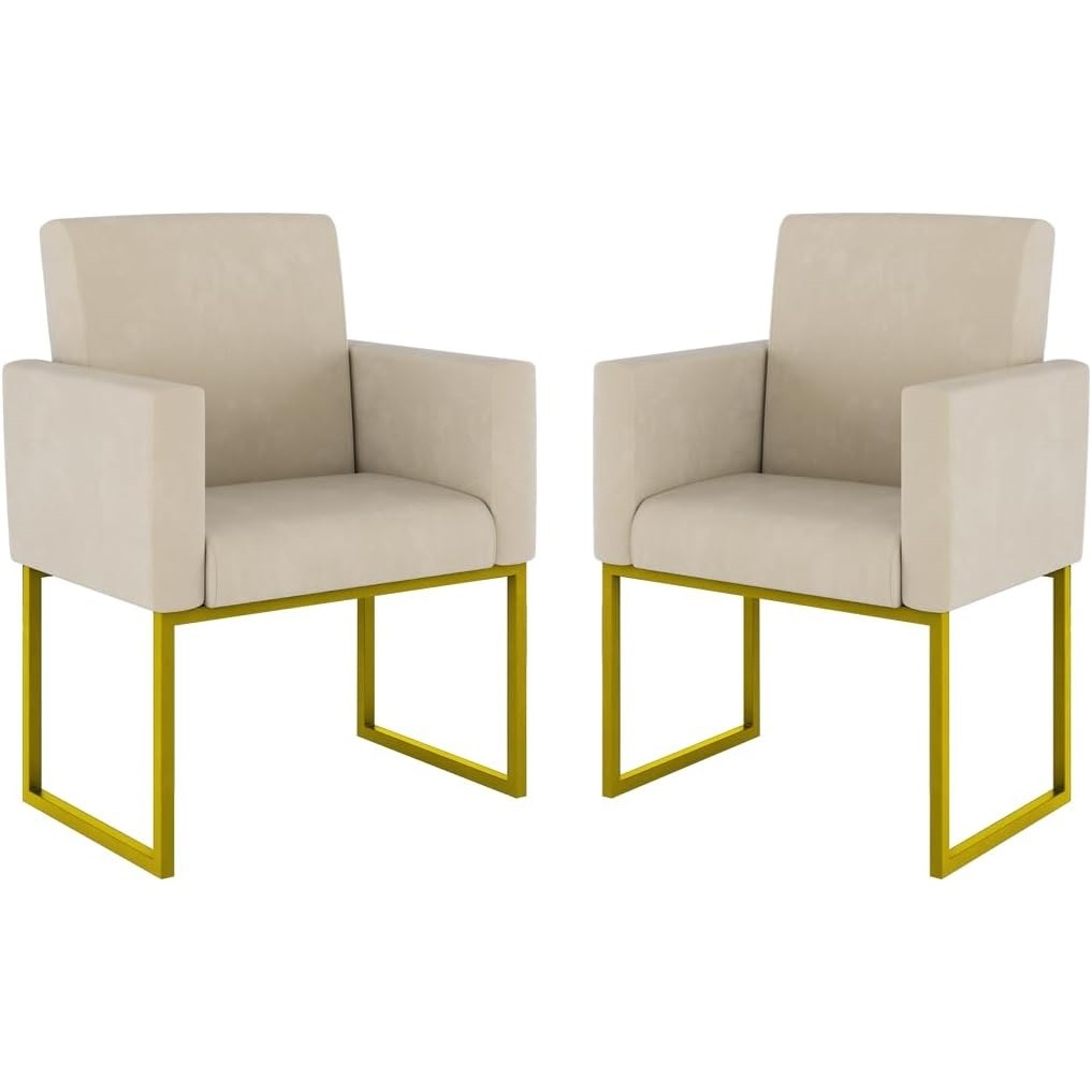 Kit 2 Poltronas Nina Base de Ferro Dourado CORES VARIADAS em Oferta na Shopee