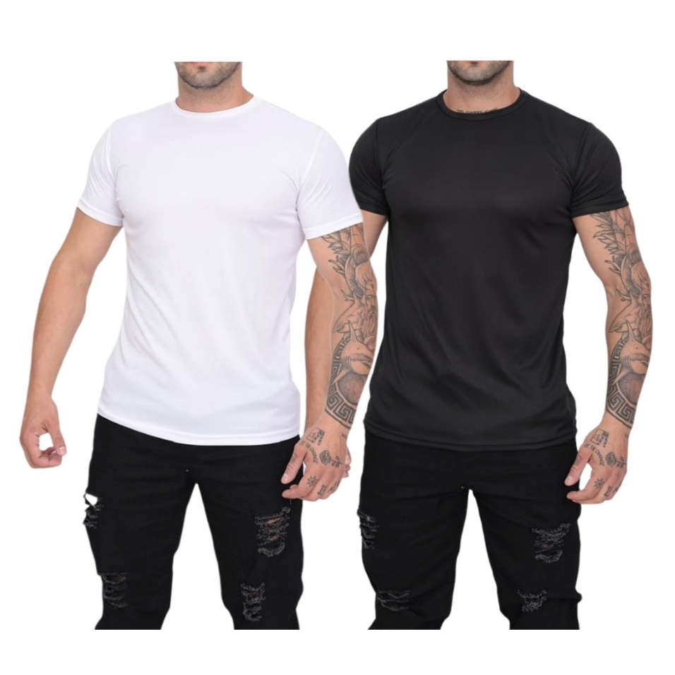 kit 2 Camiseta 100% poliester Treino Academia Corrida Masculina Feminina Promoção Pronta Entrega