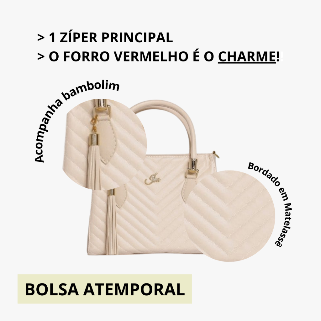Kit 3 Bolsas Feminina Lorena Média Transversal e de Mão