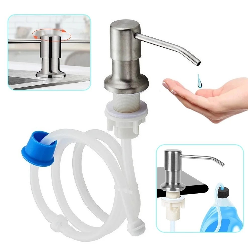 DISPENSER EMBUTIR COM MANGUEIRA FLEXIVEL GALAO DOSADOR INOX em Oferta na Shopee