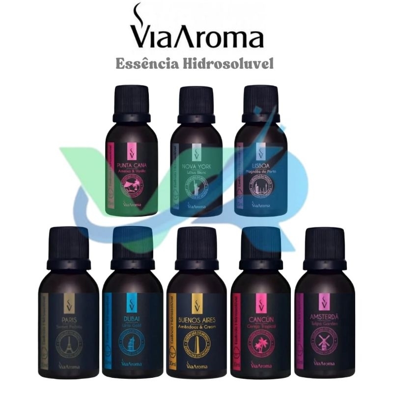 Essência Hidrossolúvel 30ml Via Aroma Original Linha Mundo P Umidificador Ultrassônico
