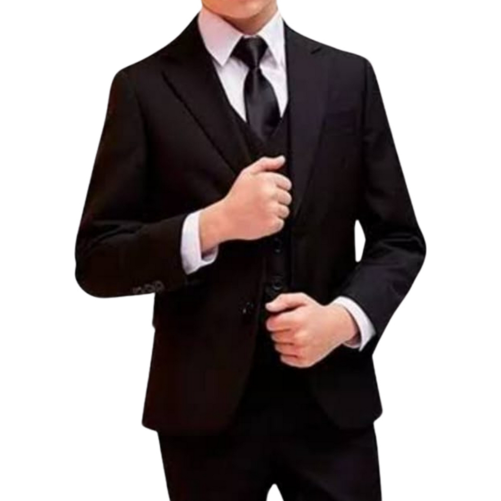 Terno Completo Infantil Social Menino Pajem Oxford  KIt 5 Peças Paletó Calça Camisa Gravata Cinto