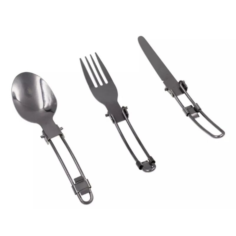 Kit Talher Camping Acampamento Dobrável Articulado com 4 peças
