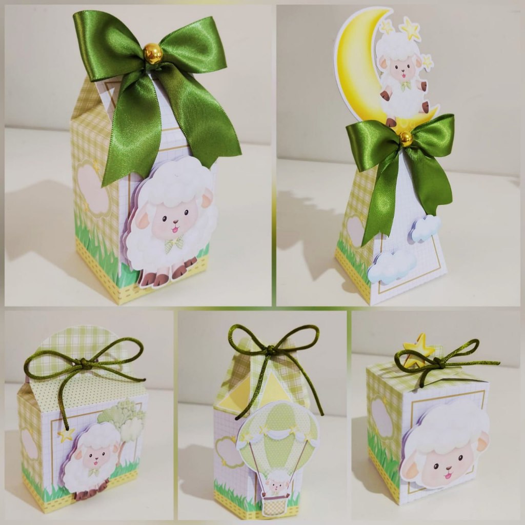 Kit festa Ovelhinha Verde PEGUE/MONTE, Personalizados, lembrancinhas, Caixinha/festa infantil.