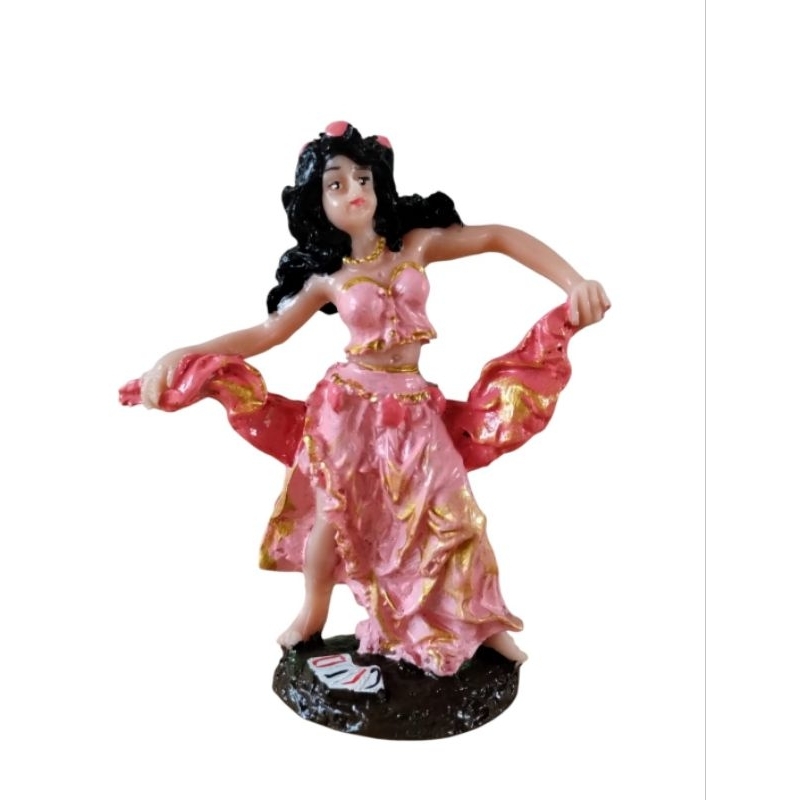 Imagem Cigana roupa rosa 11 cm de altura em resina umbanda candomblé religião