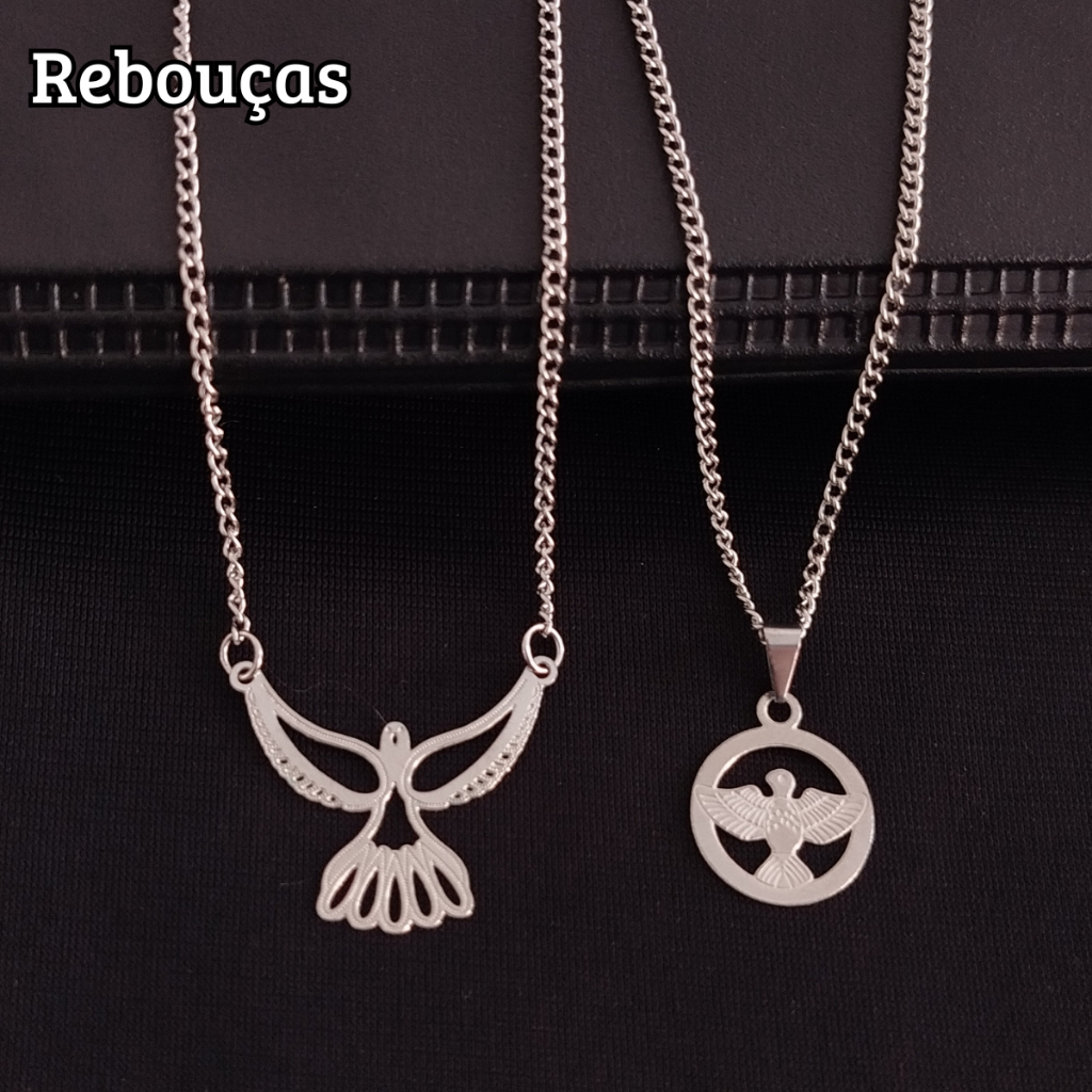 Colar Gargantilha Pomba Divino Espirito Santo Aço Inox Não Escurece Pode Molhar em Oferta na Shopee