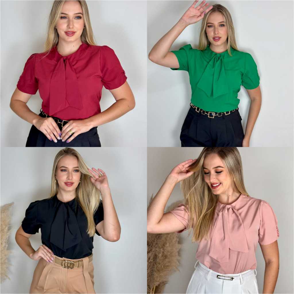 Blusa Feminina Moda Evangélica Plus Size P ao G3 Blusinha Modinha Social Manga Curta em Oferta na Shopee