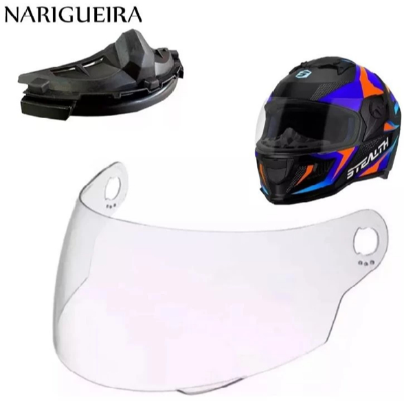 Viseira Cristal Original Pro Tork P/ Capacete Stealth + Narigueira