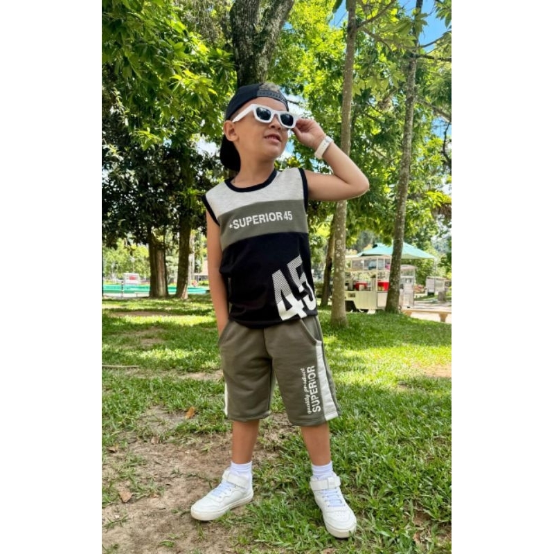 Conjunto Regata Masculino Infantil e Juvenil Menino - Camiseta e Bermuda - Lançamento Verão 2025 - Superior  45