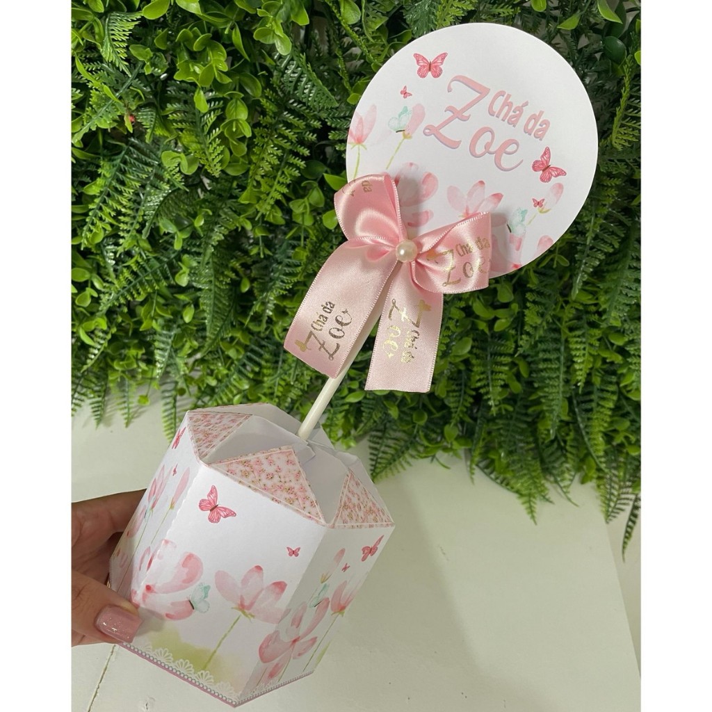 Kit de Centro de mesa Jardim das Borboletas | Arranjo de mesa | Enfeite | Cachepô | Lembrancinha Personalizado