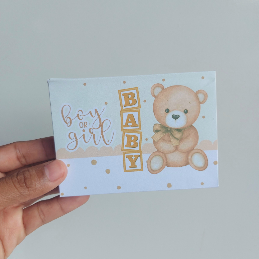 porta kit kat do tema CHÁ REVELAÇÃO NEUTRO URSINHO DOURADO/kit festa lembrancinha personalizada/mimo