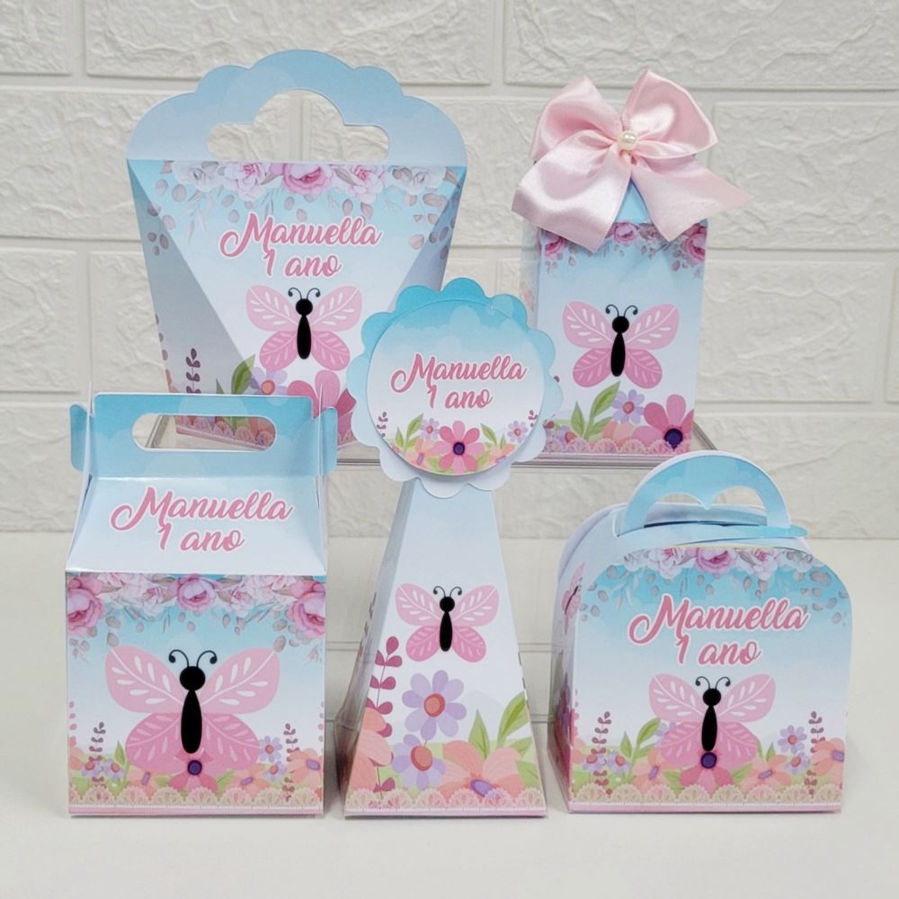 Kit Festa Jardim das Borboletas | Caixinhas Personalizadas Lembrancinhas  BORBOLETA Festa Infantil