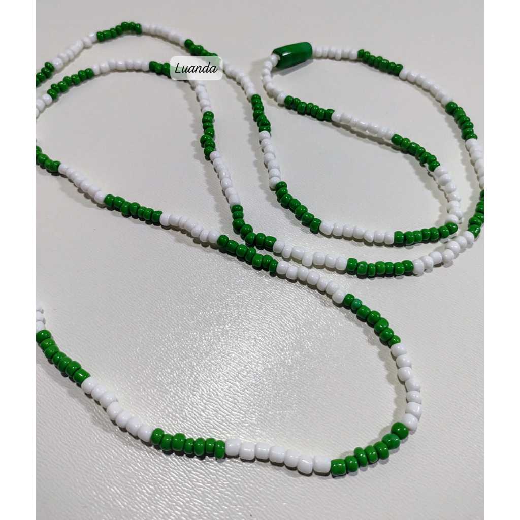 Guia de Proteção Fio de Conta Orixá Oxossi Caboclo Verde Branco Jurema Cabocla Umbanda Candomblé em Oferta na Shopee