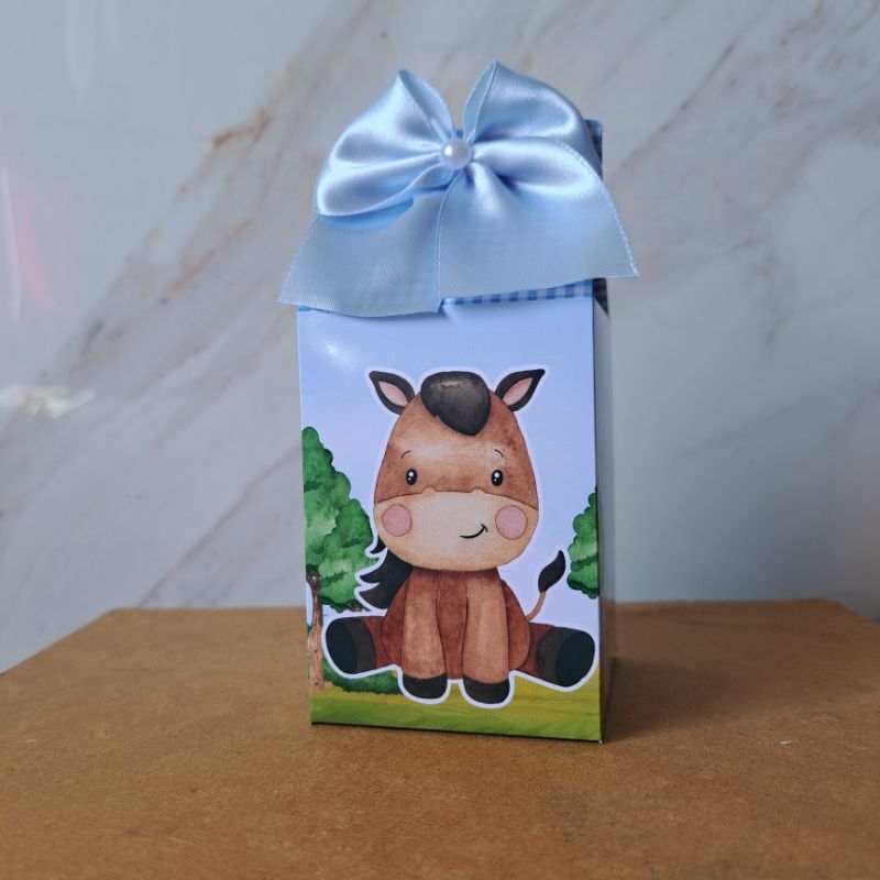 Caixa Milk Fazendinha Azul Caixinhas Personalizadas Lembrancinhas para Festa
