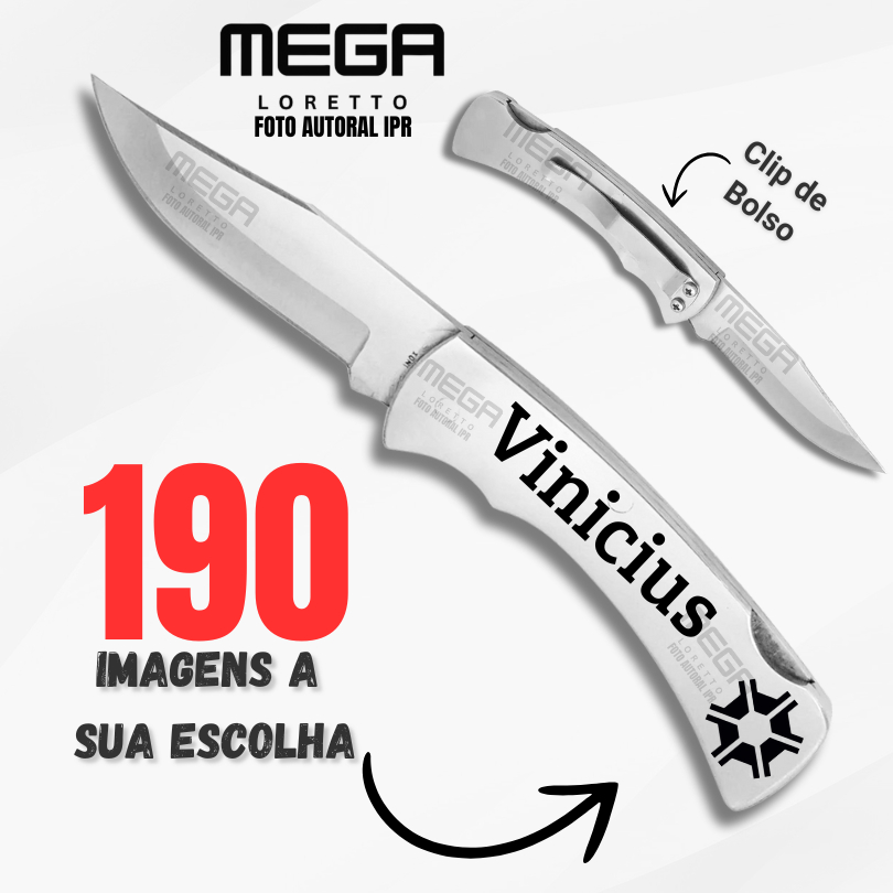Canivete inox com Nome Gravado a Laser Melhor Preço