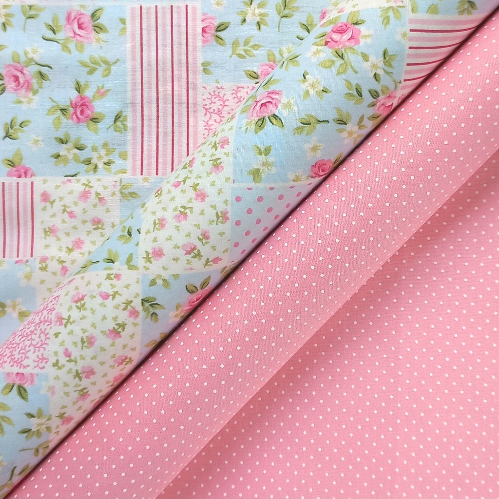 Tecido Tricoline Patch Lucinha Compose 2 Cortes 0,50x1,50m Cada em Oferta na Shopee