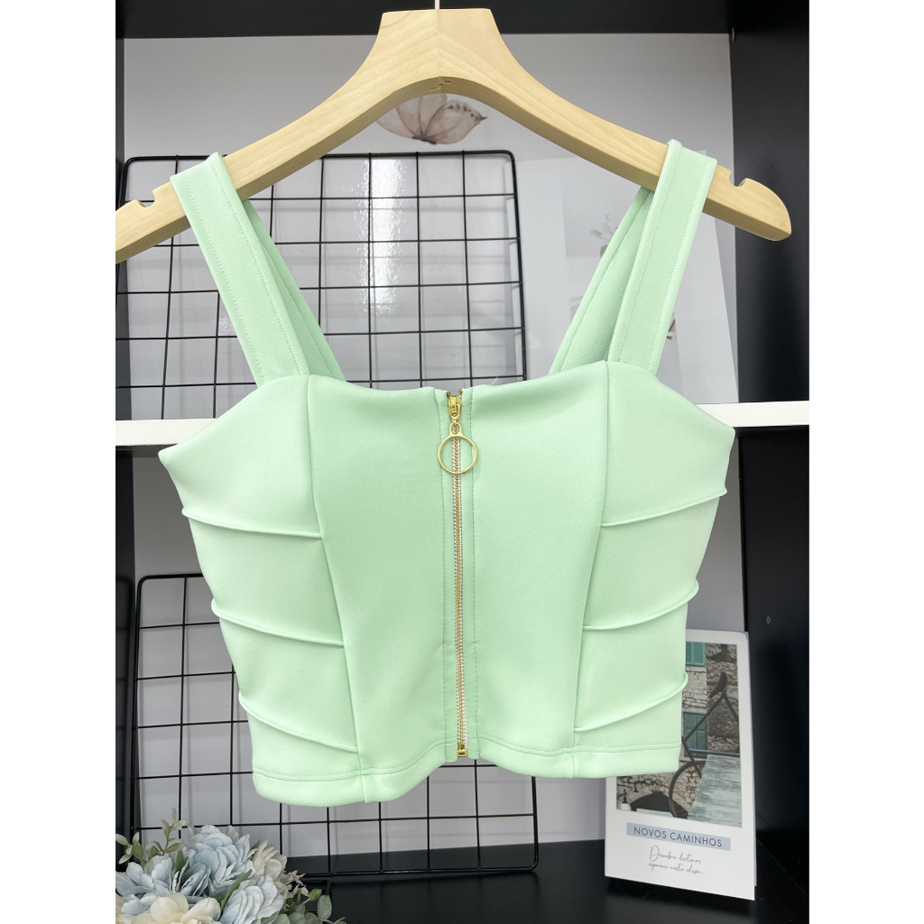 Azalea Cropped com bojo moda feminina 018 em Oferta na Shopee