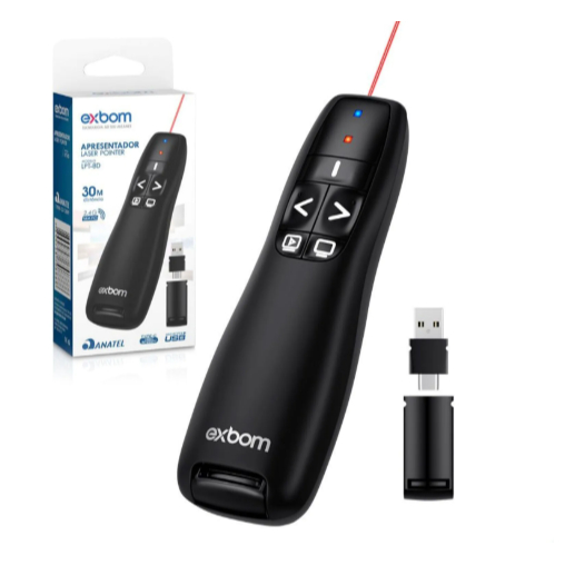 Apresentador Sem Fio 2.4GHz PowerPoint PPT Suporte Android - LPT-8D