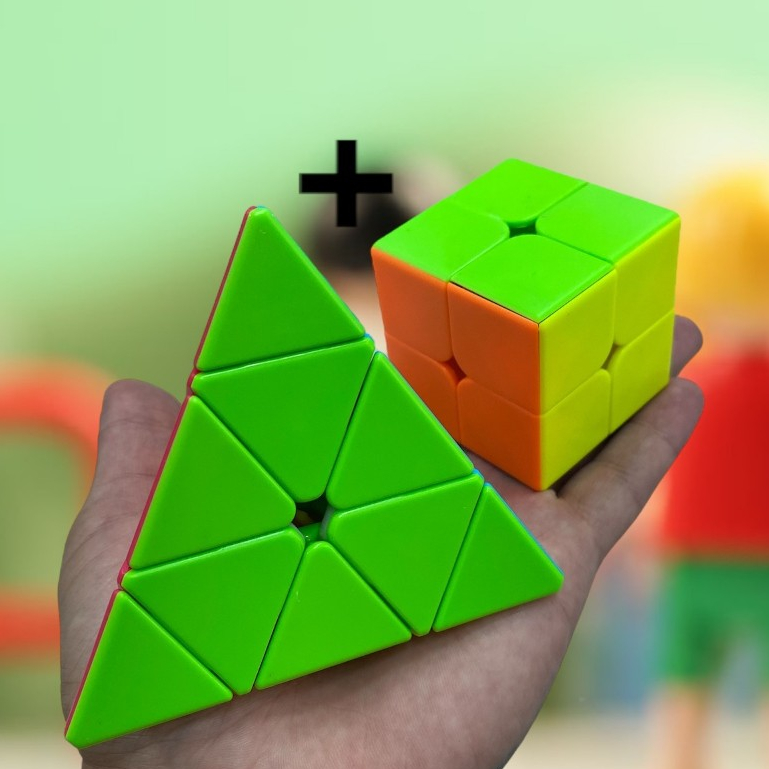 Kit 2 Cubo Magico speed cube Profissional Pirâmide QIYI + 2x2x2 cubo magico QIYI