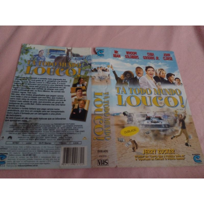 Encarte VHS Tá todo mundo louco ( NÃO CONTÉM A FITA)