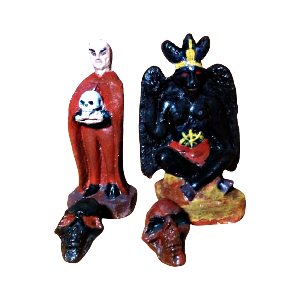 Kit de Esculturas Umbanda Quimbanda Exu João Caveira Belzebu Belzebuth Caveiras