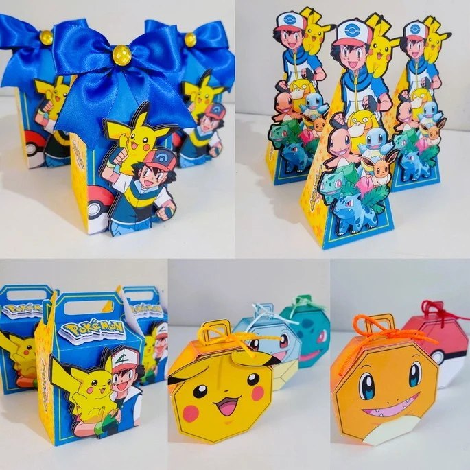 Kit Personalizado POKEMON MENINO PEGUE E MONTE / Kit Festa Caixinhas Personalizadas / Lembrancinhas Mimos Aniversários