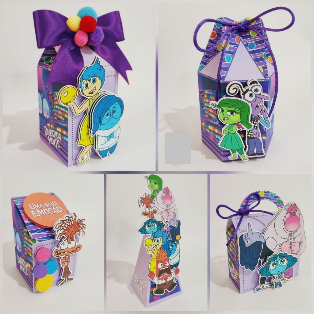 Kit Personalizado Divertidamente PEGUE E MONTE / Kit Festa Caixinhas Personalizadas / Lembrancinhas Mimos Aniversários