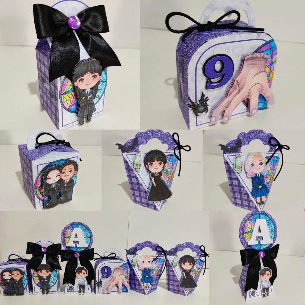 Kit Personalizado WANDINHA DESMONTADO / Kit Festa Caixinhas Personalizadas / Lembrancinhas Mimos Aniversários