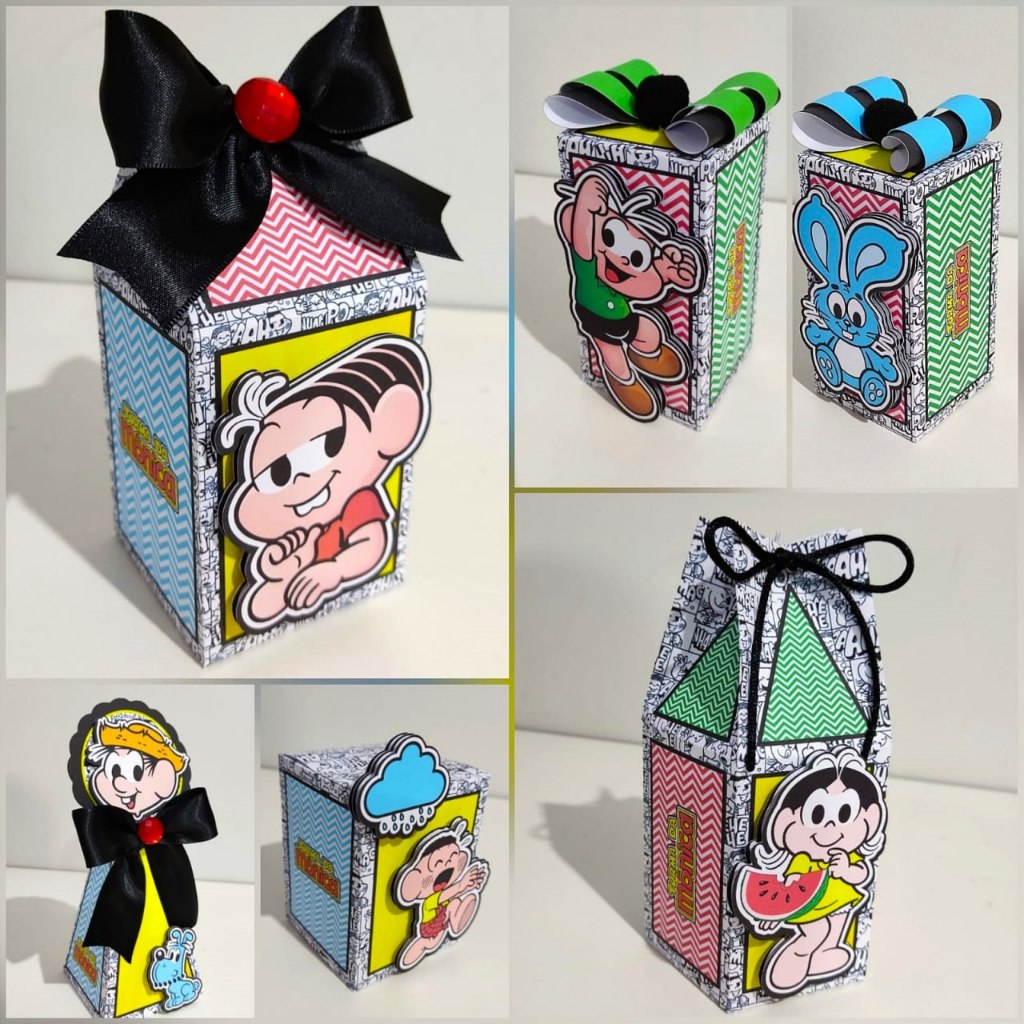 Kit Personalizado TURMA DA MÔNICA PEGUE E MONTE / Kit Festa Caixinhas Personalizadas / Lembrancinhas Mimos Aniversários