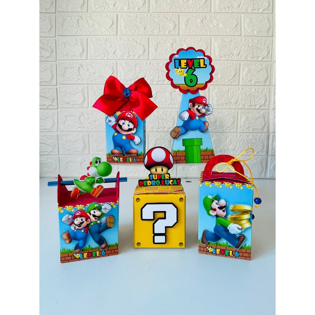 Kit Personalizado SUPER MARIO DESMONTADO / Kit Festa Caixinhas Personalizadas / Lembrancinhas Mimos Aniversários