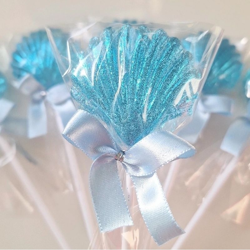 Kit 10Unidades Pirulito De Cristal Personalizado Fundo Do Mar Decoração Festa Doces Lebrancinhas