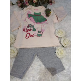 Conjunto Bebê Feminino, Moletom (Blusão Estampa + Calça Lisa), Tam: P, Marca; Dmbauer