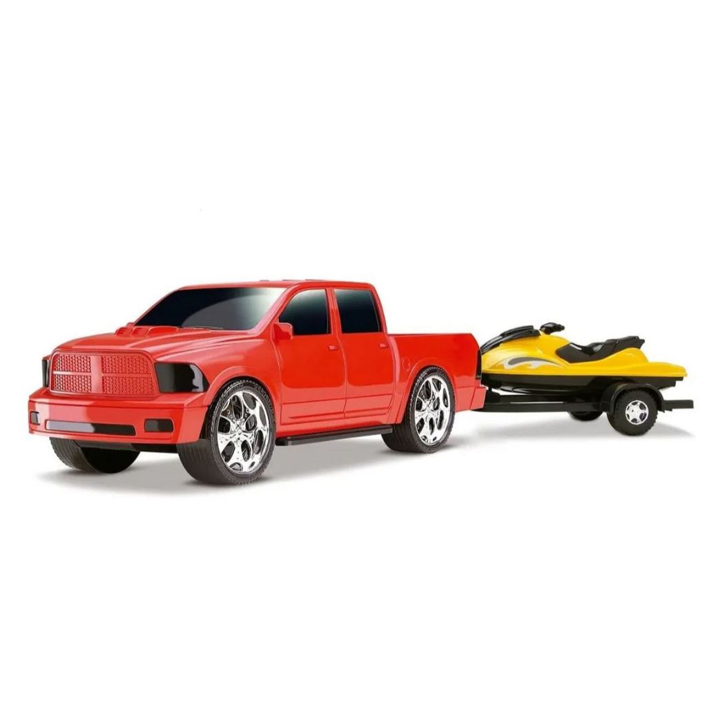Kit Brinquedo Infantil Carro Carrinho Pick up Dodge Ram Jet Ski Reboque 64 cm Dragon SL 2500 Menino