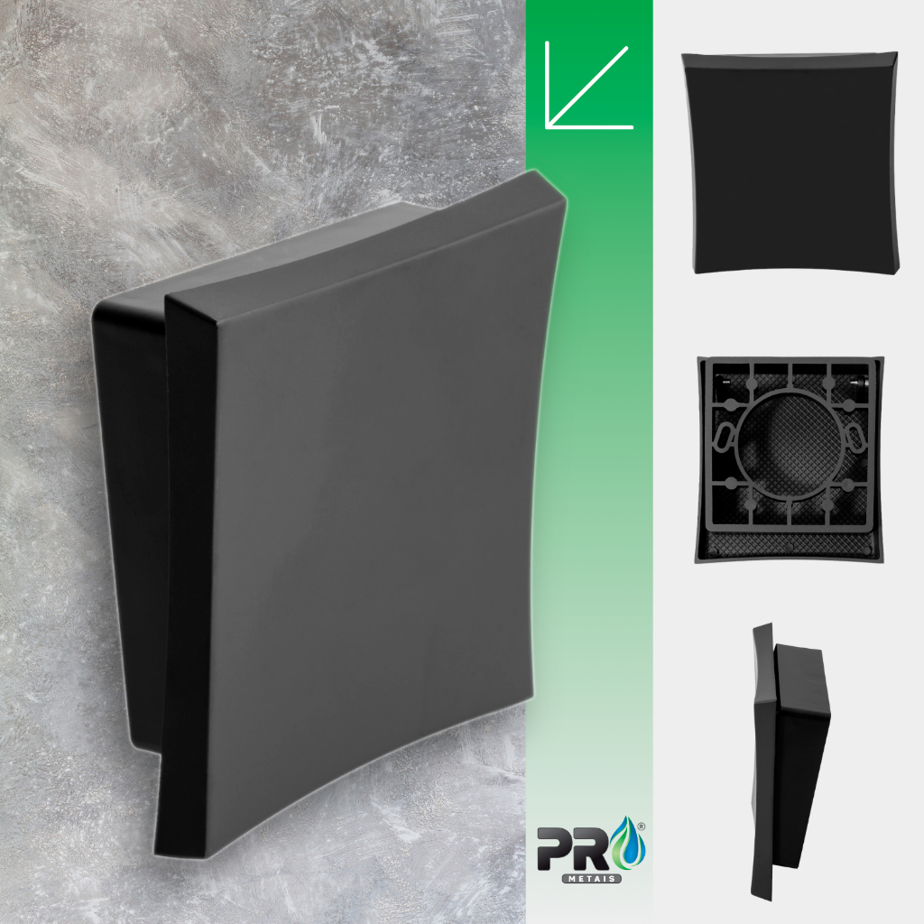 Acabamento Para Válvula De Descarga Hydra Deca Docol Banheiro Metal Luxo Abaulado Preto Fosco 5126