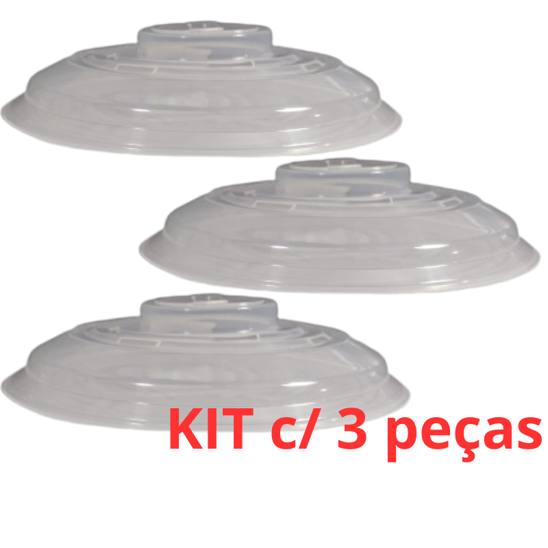 Kit 3 Tampa Protetora de Alimentos para microondas
