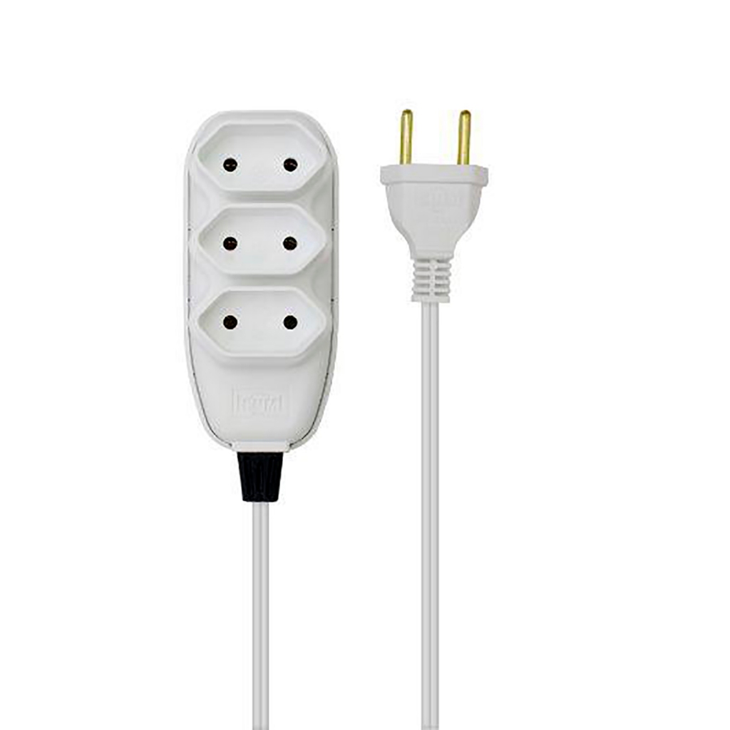 Extensão Elétrica Bipolar 3 Tomadas 2X0.75 10 Metros Ilumi - Home Appliances