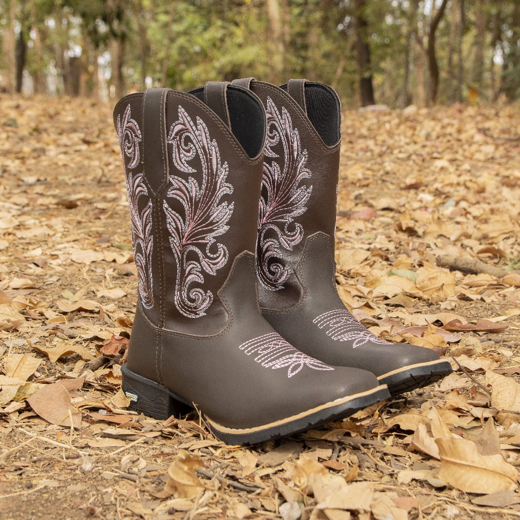 Bota Texana Country Feminina Bordada Barretão Envio Hoje