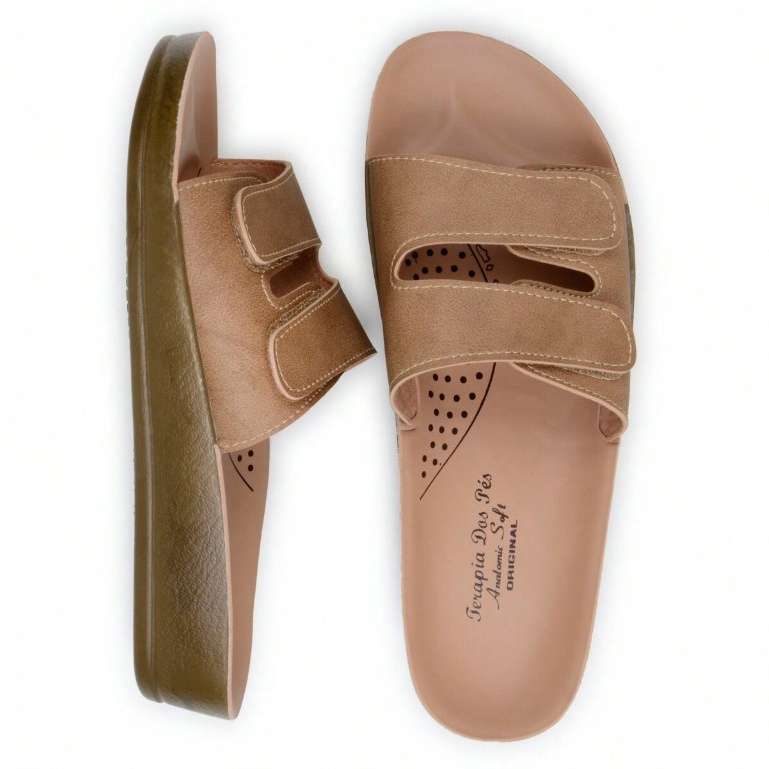 Chinelo Feminino Birken Ortopédico Confortavel Plataforma Velcro