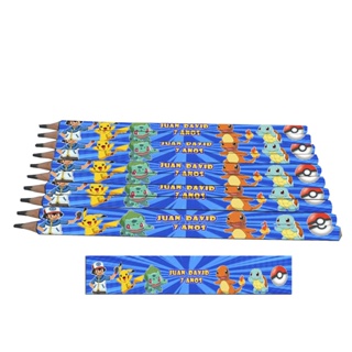 Lápis Personalizado Pokémon. Lembrancinha para Festa. Aniversário. em Oferta na Shopee