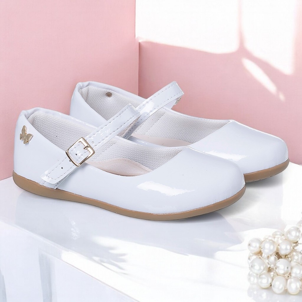 Sapatilha Sandália Casual Infantil Verniz Lisa Moda Blogueirinha Cores Casuais